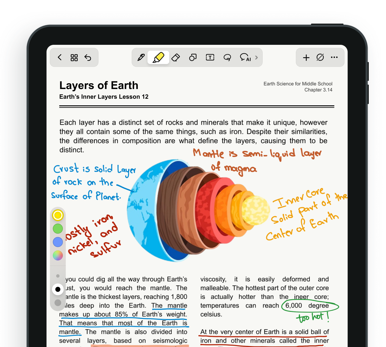 Noteshelf, Note-taking app