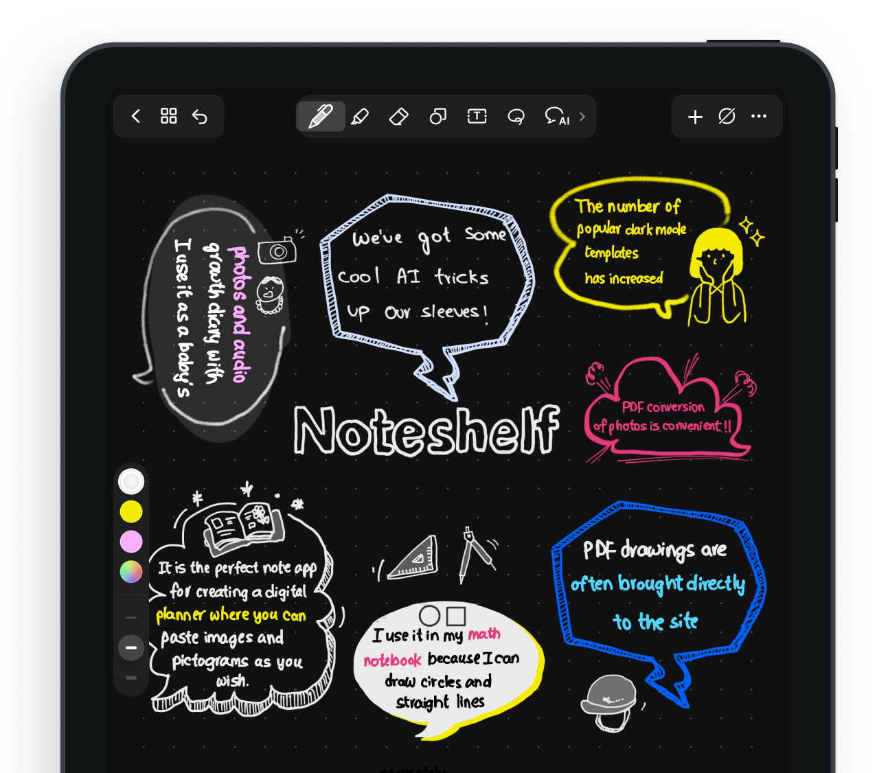 Noteshelf, Note-taking app